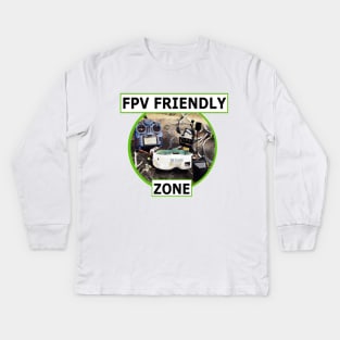 FPV Friendly Zone Kids Long Sleeve T-Shirt